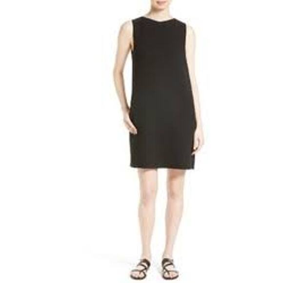 Theory Narlica Admiral Light Crepe Sleeveless Button Back Shift Dress Size 6 - Picture 1 of 8